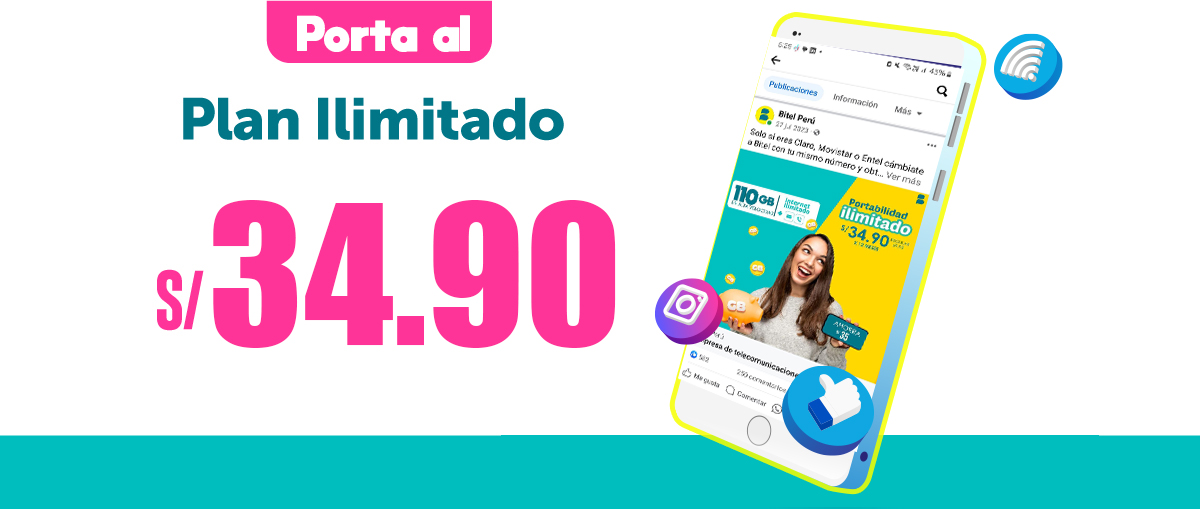 ¿Cómo tener un plan ilimitado a tan solo S/ 34 al mes?